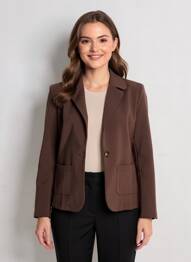 Blazer poches marron HALOGENE femme