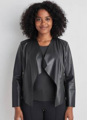 Veste simili cuir poches noir BETTY BARCLAY femme