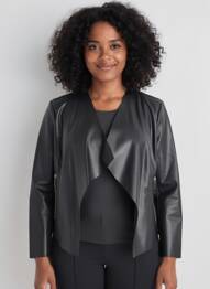 Veste simili cuir poches noir BETTY BARCLAY femme