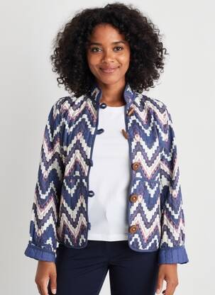 Veste casual coupe droite bleu ICHI femme