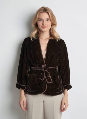 Veste casual finition intérieure doublée marron JOHANNA PARIS femme