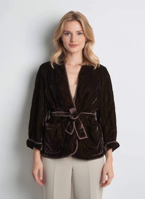 Veste casual finition intérieure doublée marron JOHANNA PARIS femme
