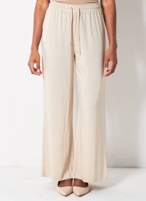 Pantalon large coupe fluide taille normale beige DEELUXE femme
