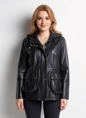 Veste en cuir poches noir NOUHAILA CUIR femme