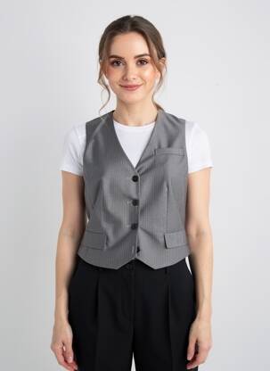 Gilet sans manche coupe cintrée gris JCL femme