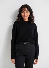 Pull col rond manches longues noir C'EST BEAU LA VIE femme