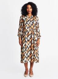 Robe longue manches longues manches longues beige C'EST BEAU LA VIE femme
