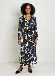 Robe longue manches longues manches longues noir LA FEE MARABOUTEE femme