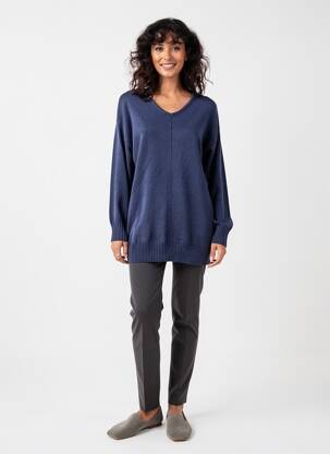 Pull tunique manches longues manches longues bleu CISO femme