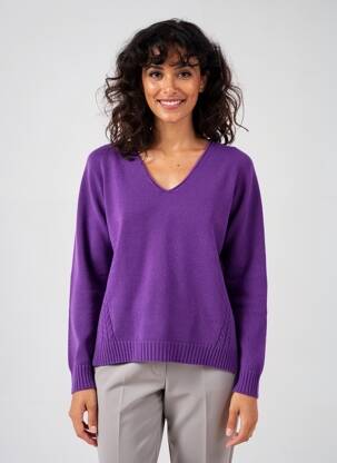 Pull coupe cintrée manches longues violet L'ATELIER D'ANNA femme