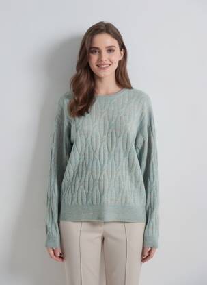 Pull col rond manches longues bleu COPENHAGEN femme