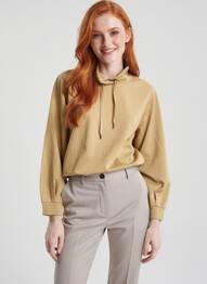 Sweat-shirt à capuche manches longues manches longues beige BRANDTEX femme
