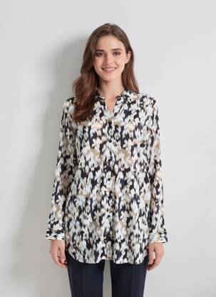 Chemisier coupe droite manches longues noir CISO femme