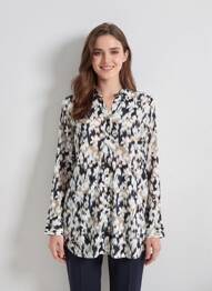 Chemisier coupe droite manches longues noir CISO femme