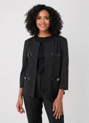 Veste chic col rond noir BETTY BARCLAY femme