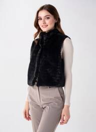 Gilet sans manche poches noir TUZZI femme