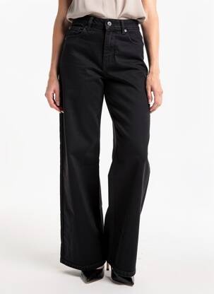 Jeans coupe large stretch taille haute noir KAFFE femme
