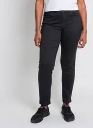 Jeans coupe slim stretch taille haute noir JENSEN femme