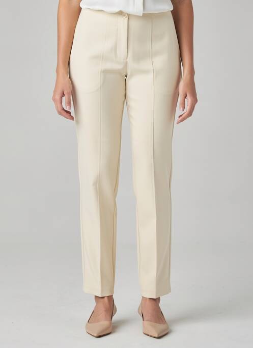 Pantalon slim stretch taille haute beige BETTY BARCLAY femme