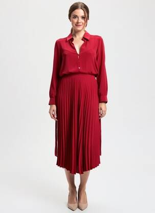 Robe longue manches longues manches longues rouge TIFFOSI femme
