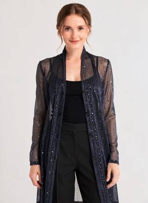 Veste casual coupe cintrée bleu JOY'S PARIS femme