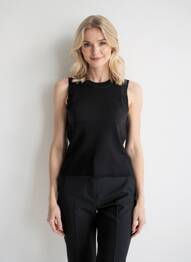 Top coupe cintrée sans manche noir TIFFOSI femme