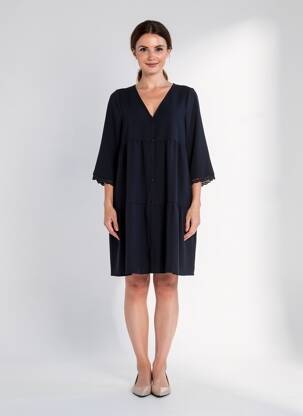 Robe mi-longue manches 3/4 manches 3/4 bleu Y'COO femme