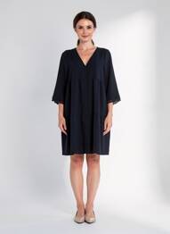 Robe mi-longue manches 3/4 manches 3/4 bleu Y'COO femme