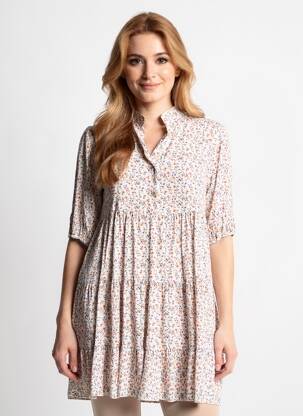 Robe courte manches courtes manches courtes blanc QUATTRO femme