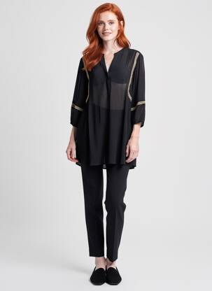 Blouse manches longues manches longues noir YEST femme