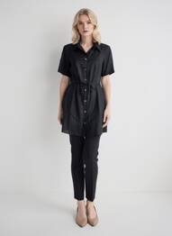 Robe courte manches courtes manches courtes noir YEST femme