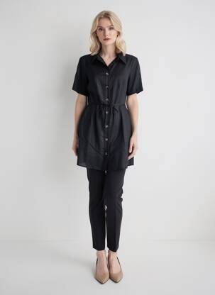 Robe courte manches courtes manches courtes noir YEST femme