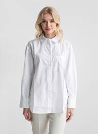 Chemisier coupe droite manches longues blanc YEST femme
