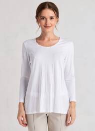 Top tissage jersey manches longues blanc GELCO femme