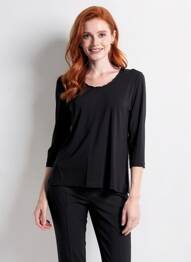 Top tissage jersey manches longues noir GELCO femme