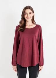 Top stretch manches longues rouge LE PETIT BAIGNEUR femme