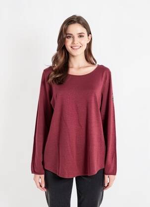 Top stretch manches longues rouge LE PETIT BAIGNEUR femme