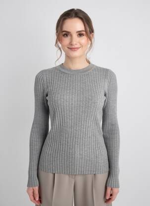Top stretch manches longues gris YESTA femme
