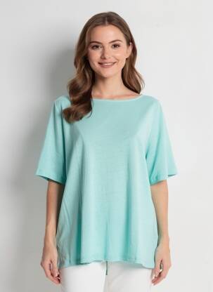 T-shirt stretch manches courtes bleu YEST femme