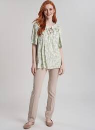 Top imprimé fantaisie manches courtes vert YEST femme