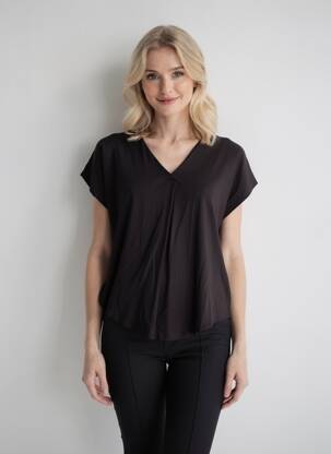 Top manches courtes manches courtes noir GEVANA femme