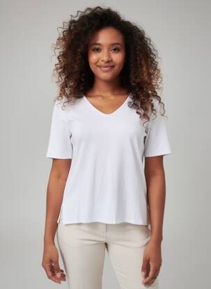 Top manches courtes manches courtes blanc GEVANA femme