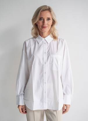 Chemisier coupe droite manches longues blanc YEST femme
