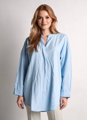 Blouse manches longues manches longues bleu YEST femme