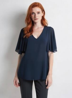 Top manches courtes manches courtes bleu QUATTRO femme