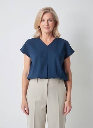 Top manches courtes manches courtes bleu GEVANA femme