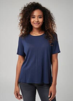 Top manches courtes manches courtes bleu GEVANA femme