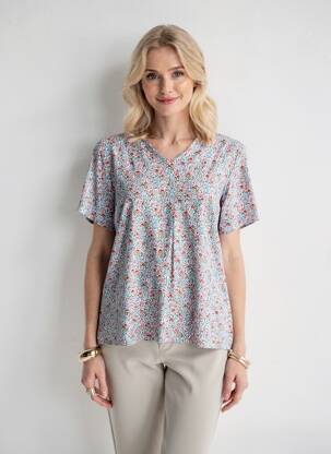 T-shirt imprimé fantaisie manches courtes blanc GEVANA femme