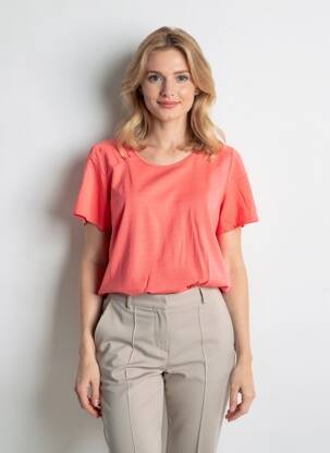 T-shirt coupe droite manches courtes rose GEVANA femme