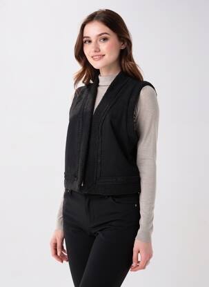 Veste casual coupe droite noir YEST femme